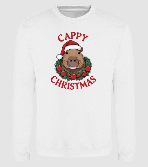 Cappy Christmas 2 model alb pe tricou