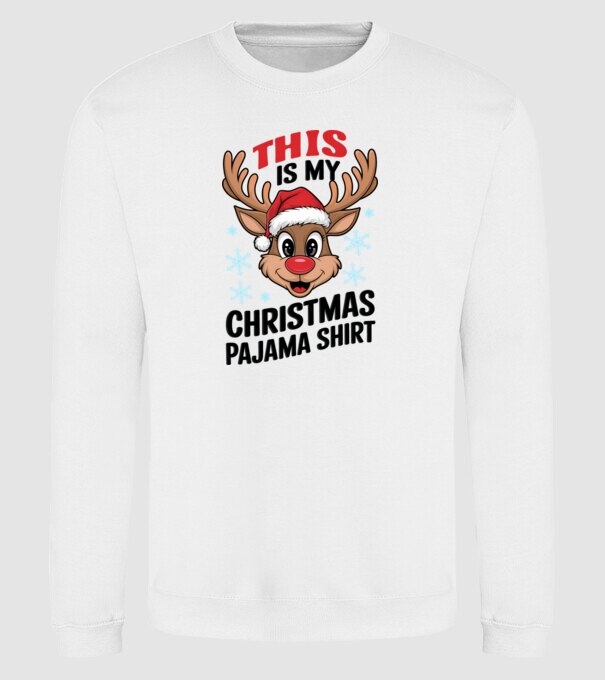 Christmas Pajama Reindeer Alb model alb pe tricou