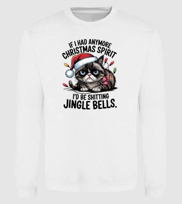 Christmas Spirit Grumpy Cat Alb model alb pe tricou