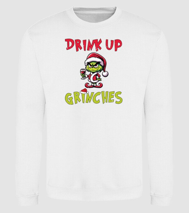 Drink up Grinches model alb pe tricou
