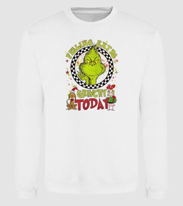Feeling extra Grinchy today - Grinch model alb pe tricou