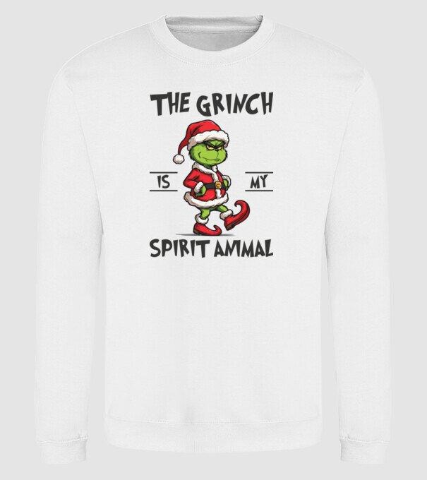 Grinch is my spirit animal model alb pe tricou