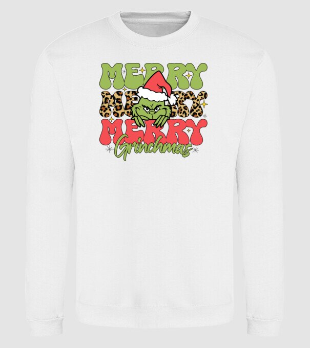 Merry Grinchmas model alb pe tricou