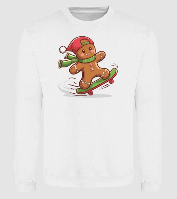 Patinator de turtă dulce model alb pe tricou