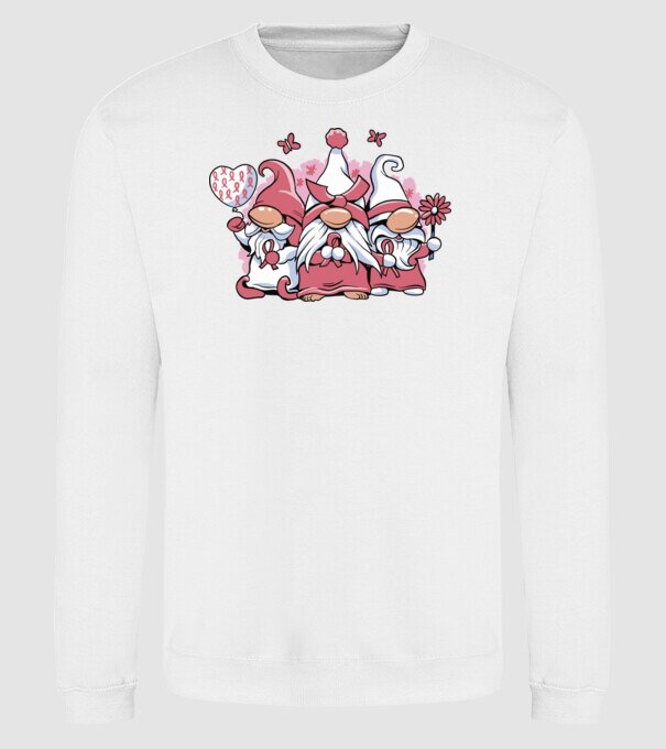 Pink christmas Gnomes model alb pe tricou