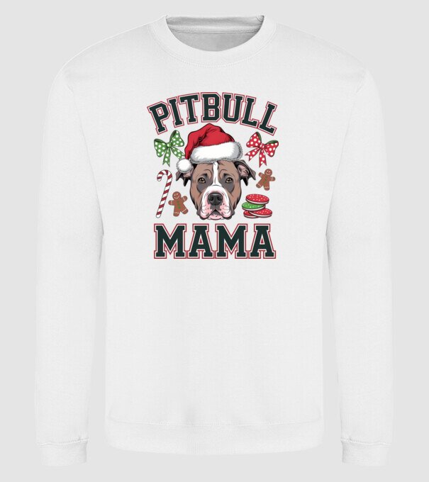 Pitbull Mama model alb pe tricou