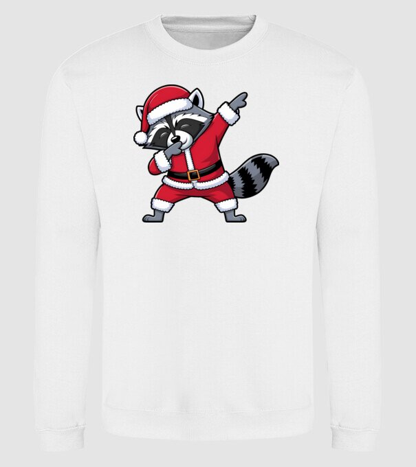 Raton Dab Xmas model alb pe tricou