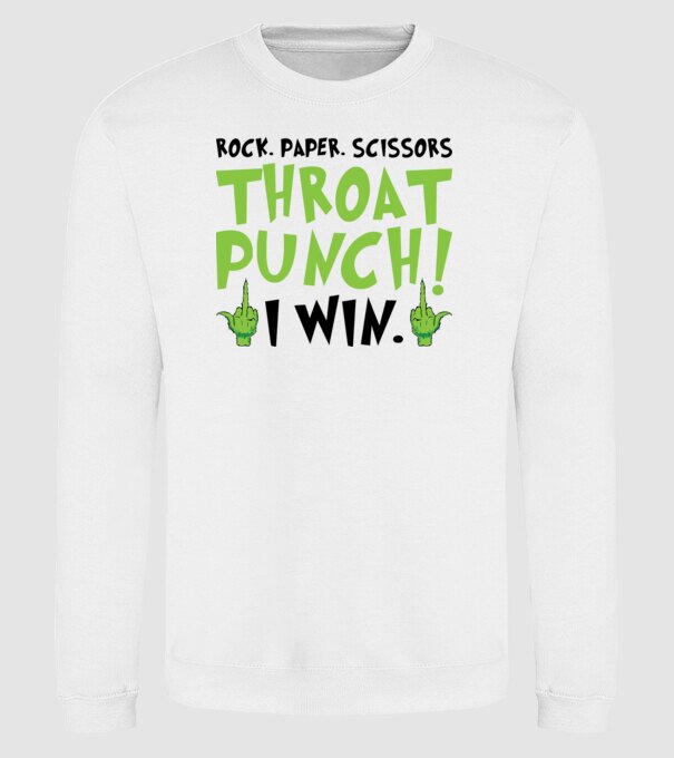 Rock paper scissors - Grinch model alb pe tricou