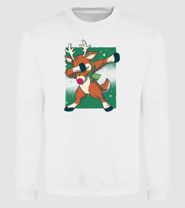 Rudolph DAB model alb pe tricou
