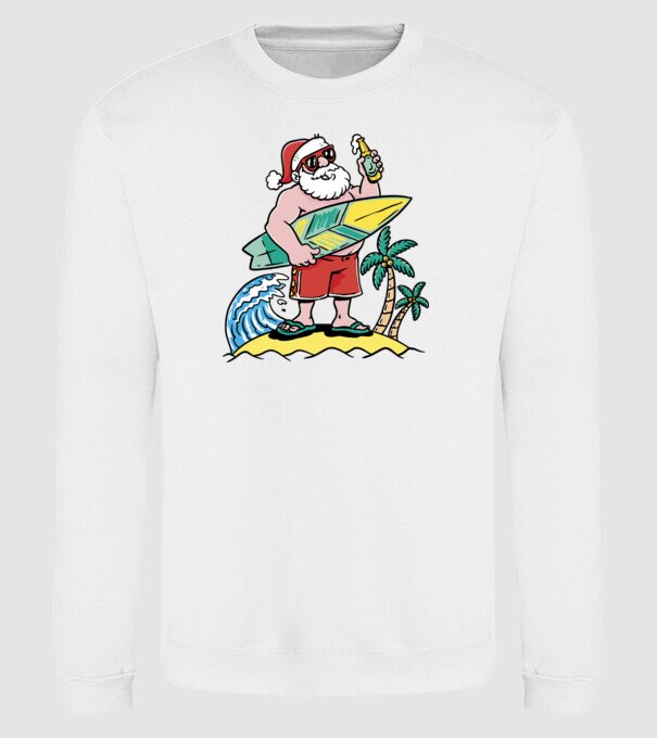 Santa Claus Summer model alb pe tricou