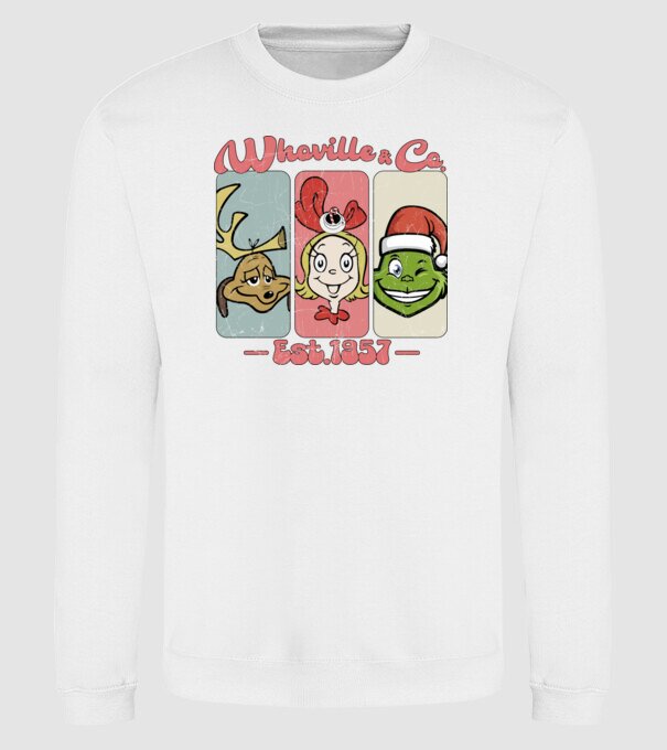 Whoville & Co - Grinch model alb pe tricou