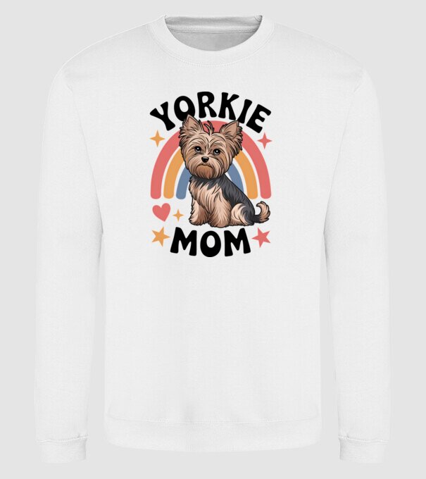 Yorkie Mom Alb model alb pe tricou