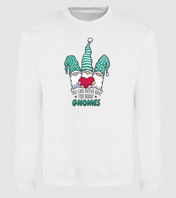 You can never have too many Gnomes model alb pe tricou