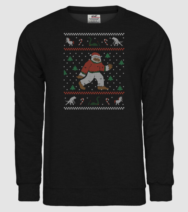 Ugly Sweater Yeti model negru pe tricou
