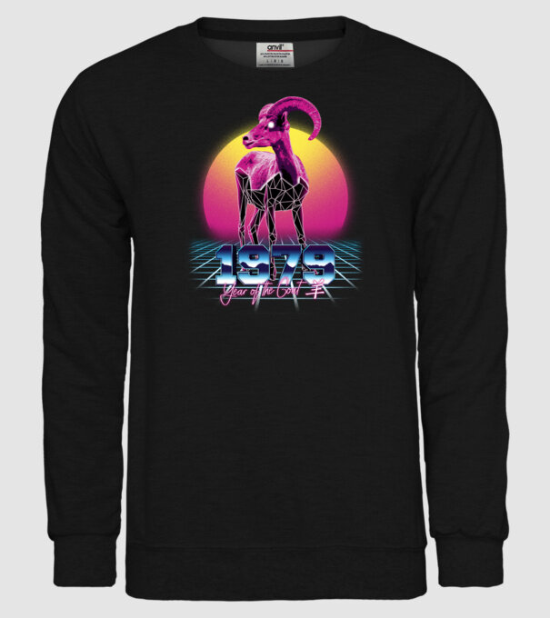 1979 Year of the Goat model negru pe tricou