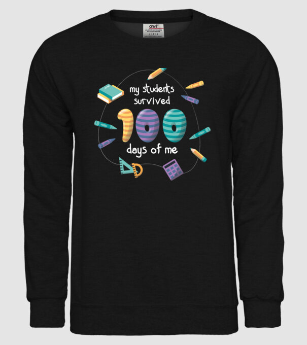 Elevii mei au supraviețuit 100 de zile cu mine model negru pe tricou