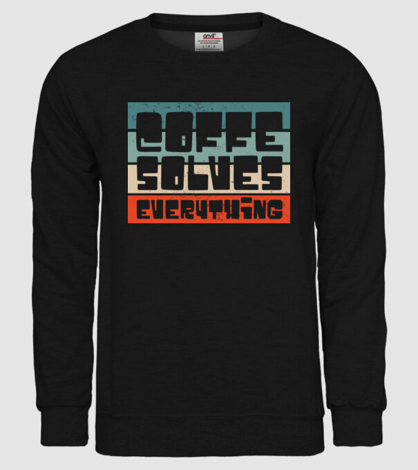 Cafeaua rezolvă totul model negru pe tricou