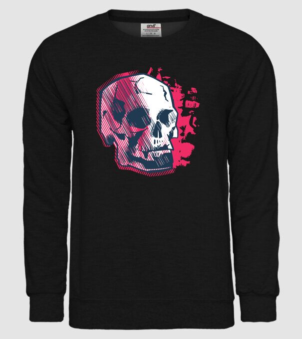 Craniu abstract model negru pe tricou