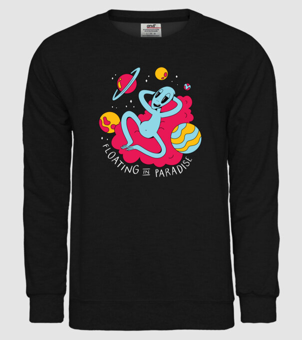 Alien Chill model negru pe tricou