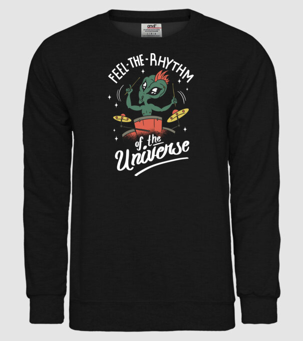 Alien baterist model negru pe tricou