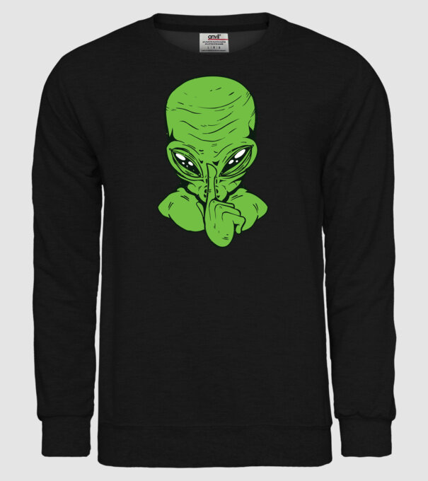 Alien Psst model negru pe tricou