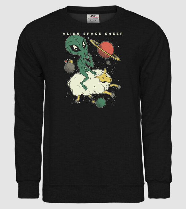 Alien În spațiu model negru pe tricou