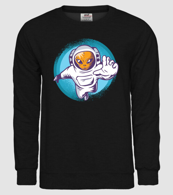 Alien Astronaut model negru pe tricou
