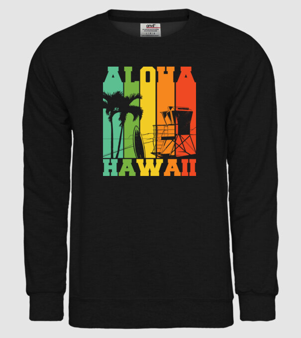 Aloha Hawaii model negru pe tricou