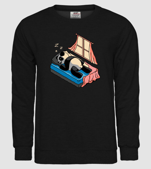 Panda dormind model negru pe tricou