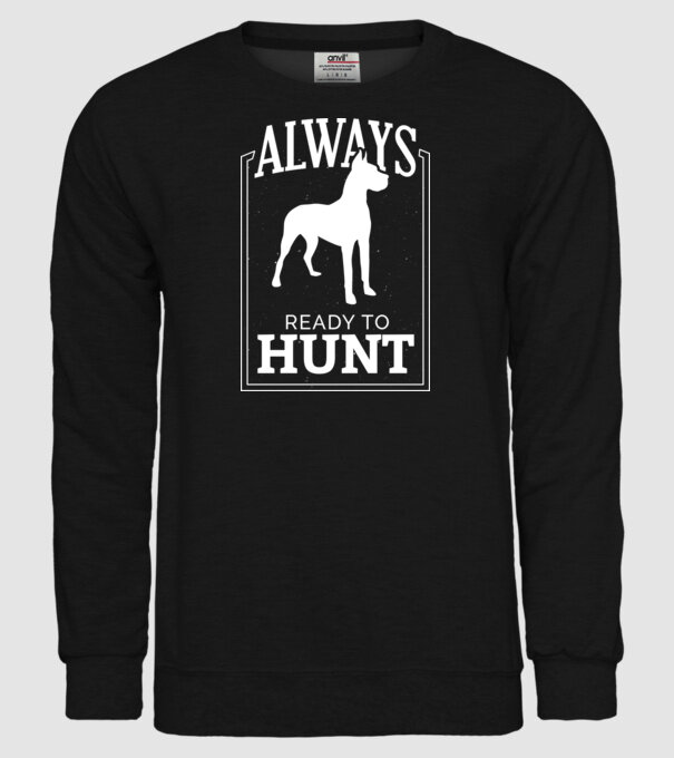 Always ready to hunt Câine de vânătoare model negru pe tricou