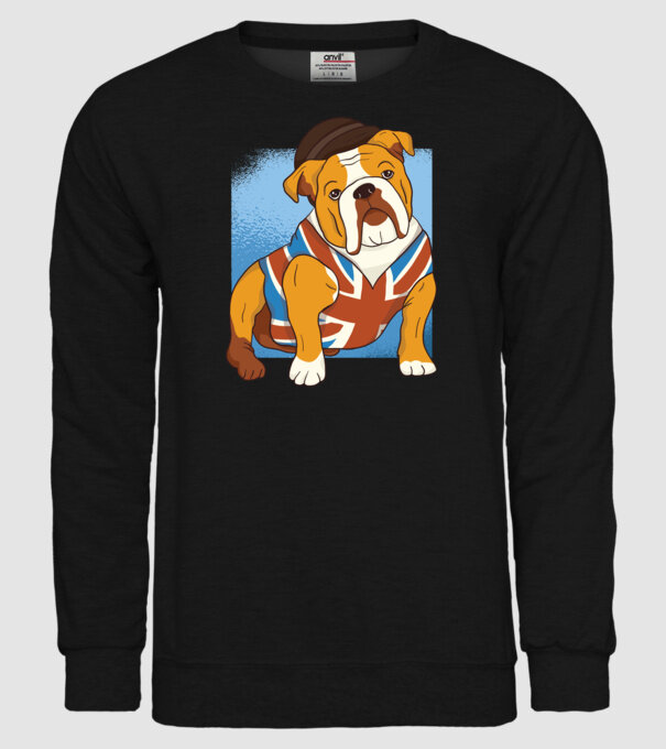 Bulldog englezesc model negru pe tricou