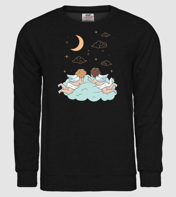 Îngeri model negru pe tricou