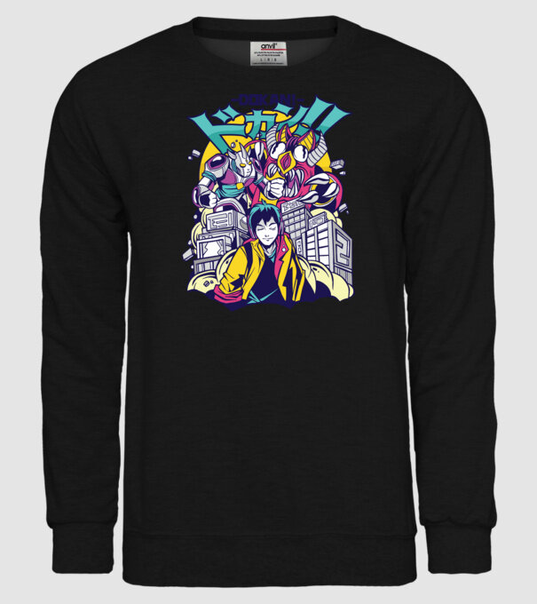 Anime Godzilla model negru pe tricou