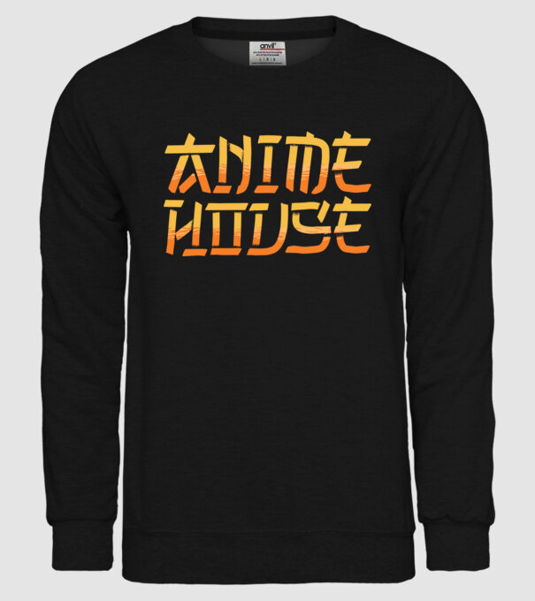Anime House model negru pe tricou