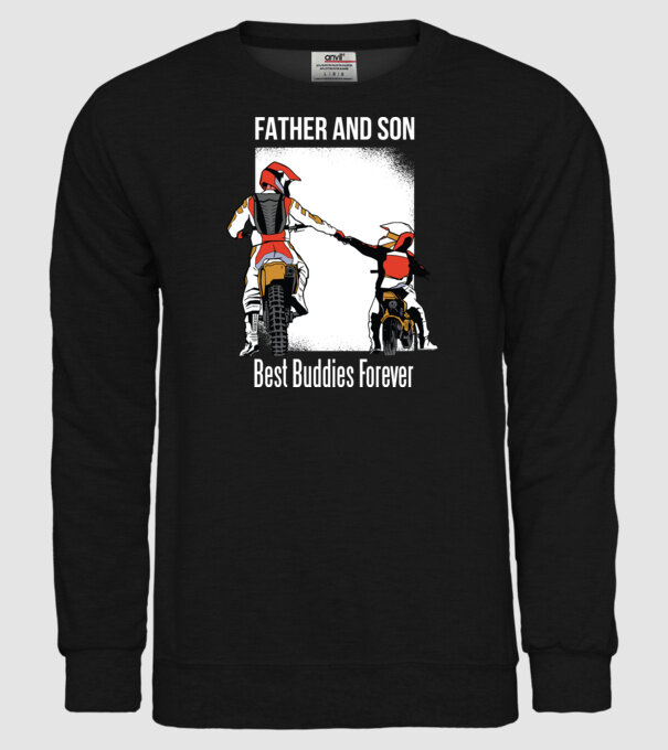 Tată și Fiu cei mai buni Prieteni - Motociclist model negru pe tricou