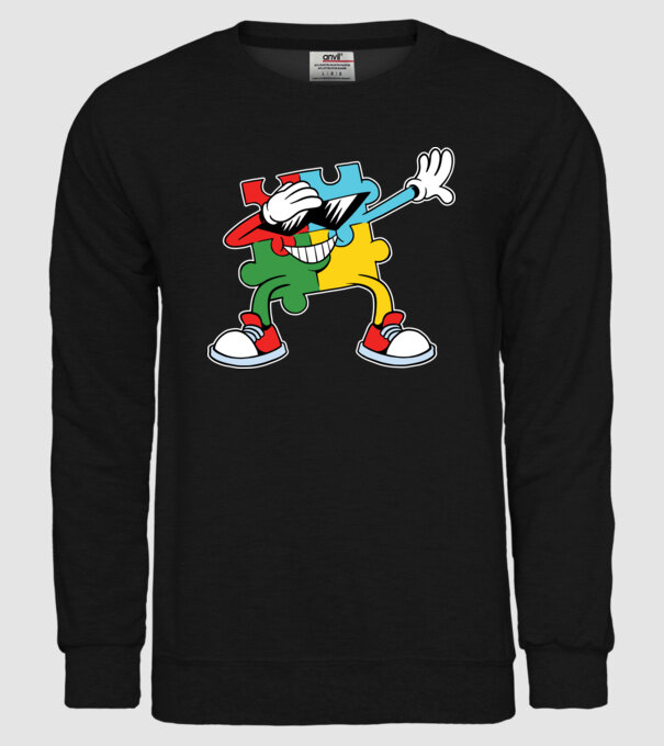 Autist DAB Puzzle model negru pe tricou