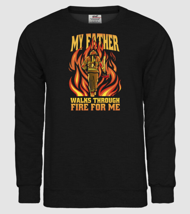 Tatăl meu trece prin foc pentru mine model negru pe tricou