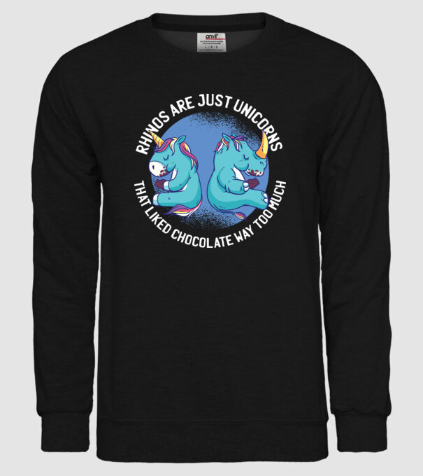 Rinocerul este, de asemenea, un unicorn model negru pe tricou