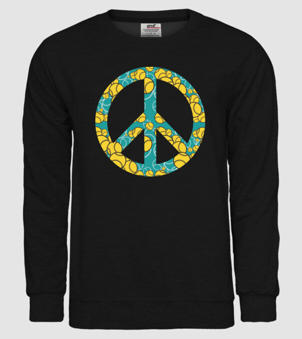 Simbol Baseball Peace model negru pe tricou