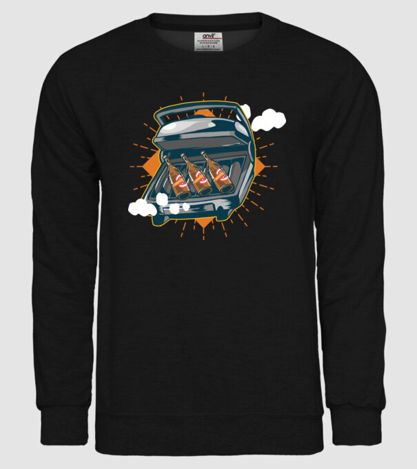 Bere BBQ model negru pe tricou