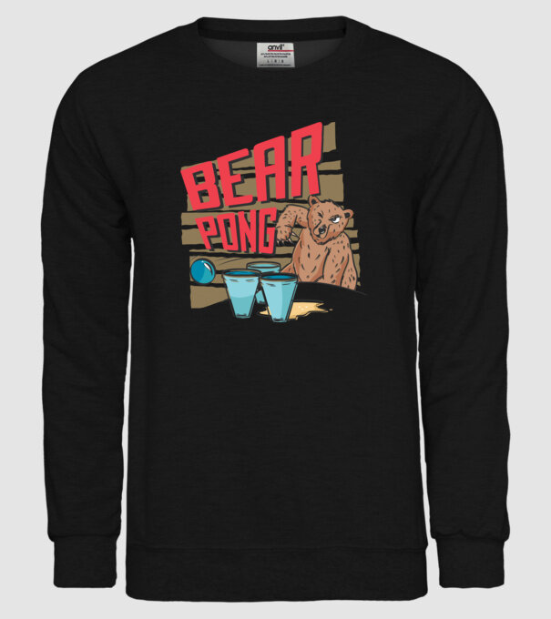 Bear Pong model negru pe tricou