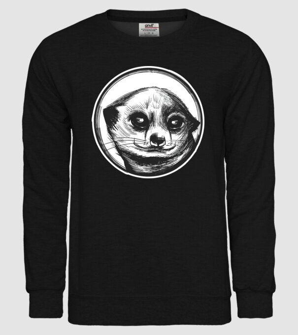Pui de suricata model negru pe tricou