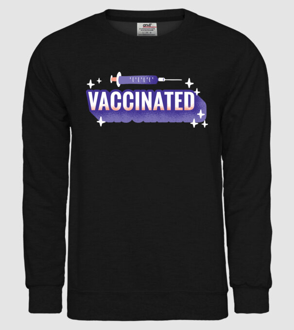 Vaccinat model negru pe tricou
