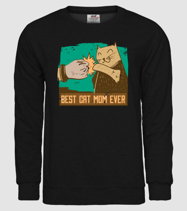Best Cat Mom Ever - Cea mai bună mamă cu pisici model negru pe tricou
