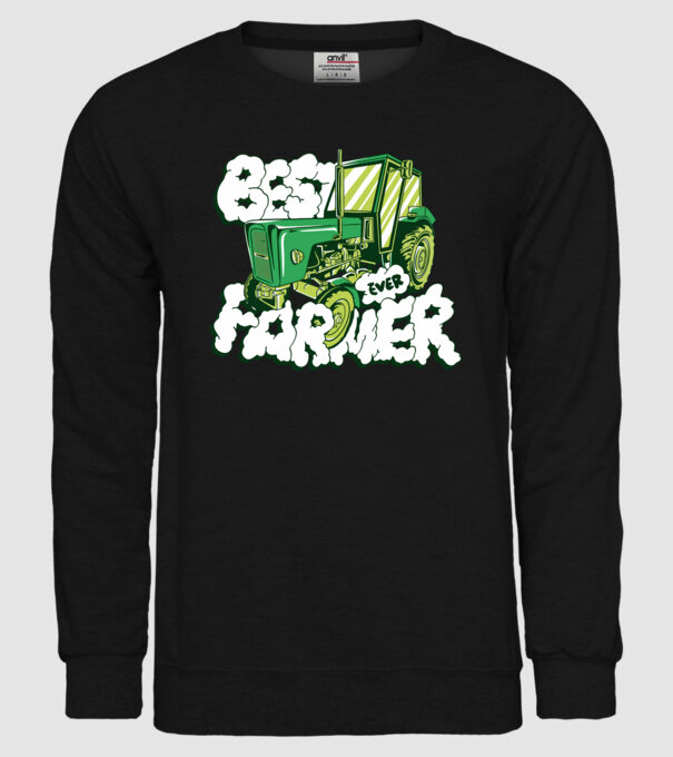 Best Farmer Ever cu Tractor model negru pe tricou