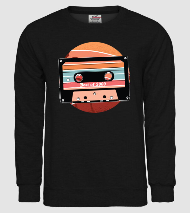 Best of 2000 retro Tape Birthday model negru pe tricou
