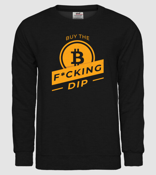 Bitcoin - Buy the fucking dip model negru pe tricou