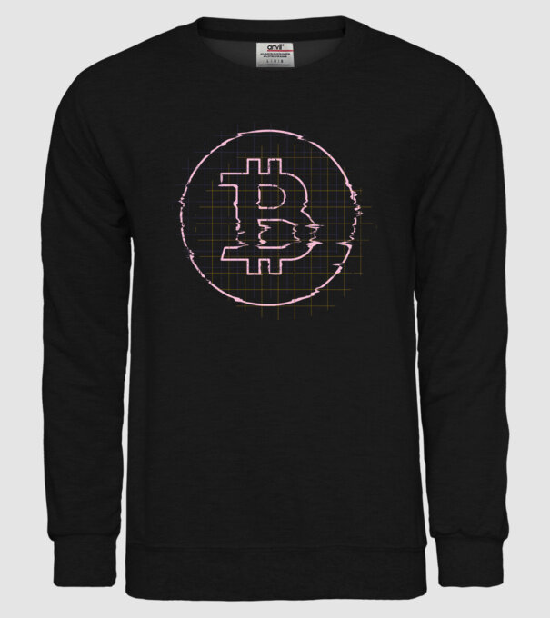 Bitcoin Glitch model negru pe tricou