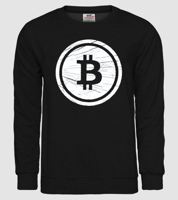 Bitcoin logo model negru pe tricou
