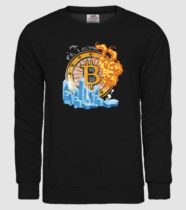 Logo Bitcoin model negru pe tricou